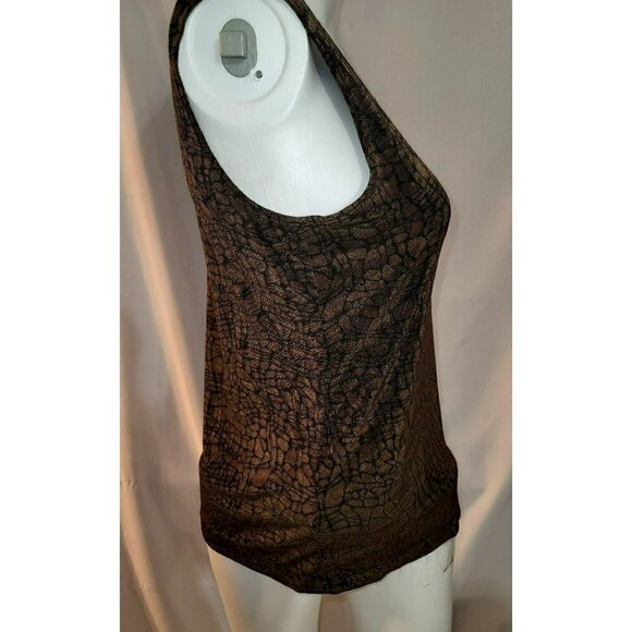 Chico's Travelers Brown Abstract Slinky Tank Top Size 1 or Small - Picture 2 of 9